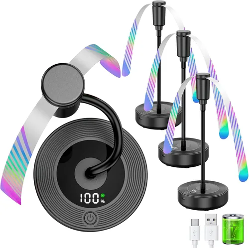 Vista 8 de TriPole Ventiladores de mosca para mesas, ventilador de alimentos recargable de 2000 mAh que dura 20 horas con pantalla LED, ventilador de mesa