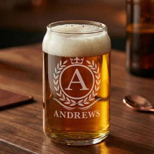 Vista 9 de Vaso de cerveza personalizado para hombres, vaso de cerveza personalizado de 16 onzas (4 diseños), nombre grabado y diseño de monograma inicial