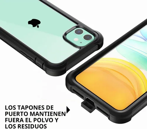 Vista 7 de Dexnor Funda para iPhone 11 con protector de pantalla, transparente, resistente 360, protección de cuerpo completo, a prueba de golpes, parte 11