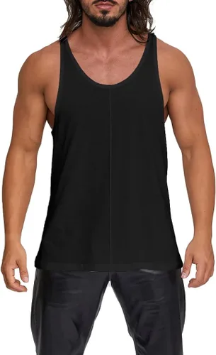 Vista 3 de Wihion Camisetas sin mangas para hombre, camisetas musculares para entrenamiento, fitness, gimnasio