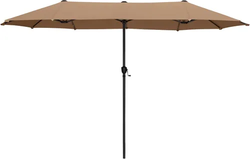 Vista 9 de MFSTUDIO Sombrilla de patio al aire libre de 13 pies, sombrilla rectangular grande de doble cara para mesa de mercado, sombrillas rectangulares