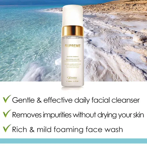 Vista 2 de Premier Dead Sea Supreme Brightening & Pore Clarifying Cleansing Foam 5.1 Fl oz