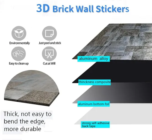 Vista 5 de WEIMEISC Azulejo de 10 hojas para salpicaduras de despegar y pegar, paneles de pared 3D de aluminio autoadhesivos, mosaico de metal para cocina