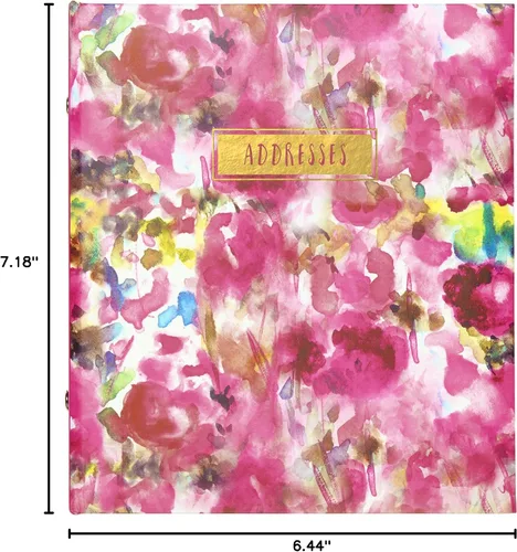 Vista 3 de C.R. Gibson Libreta de direcciones rellenable con aguada floral de 6 anillas, 440 entradas, 16,5 cm de ancho x 18,4 cm de largo