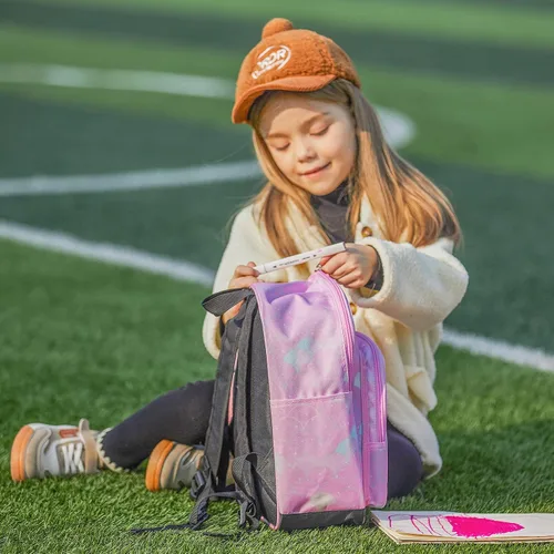 Vista 7 de CLUCI Mochila infantil para niños y niñas, mochila para preescolar con correa ajustable, 12L, Rosa 404, Mochilas Daypack