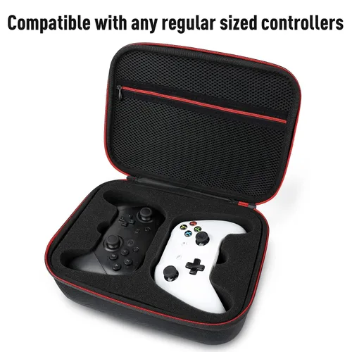Vista 2 de Younik Controller Carrying Travel Case, Protective Hard Case for 2 Universal Controllers, Compatible with P5, P4, X-box 1, Switch Pro, Black