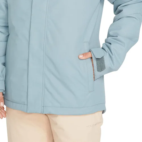 Vista 6 de Volcom Chaqueta con capucha Bolt para mujer, con aislamiento para snowboard y esquí, Negro