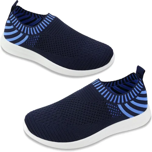 Vista 17 de Apawwa Zapatos de correr ligeros para niños, color rosa/azul/azul marino/negro, zapatos para caminar para niños pequeños/niños grandes