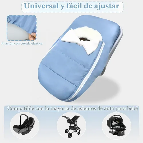 Vista 6 de Funda de asiento de automóvil para bebé, invierno, impermeable, para recién nacido, resistente al viento, funda de asiento de automóvil para bebé