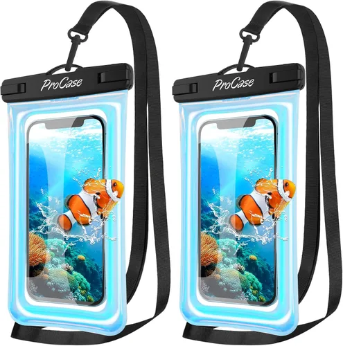 Vista 11 de ProCase Funda impermeable flotante para teléfono, funda impermeable para teléfono, bolsa flotante para teléfono celular, bolsa seca submarina