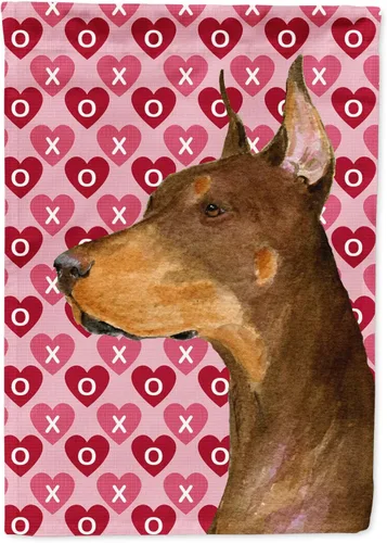 Vista 131 de Caroline's Treasures SS4484GF Bandera de jardín con diseño de bulldog inglés y corazones para el Día de San Valentín, bandera decorativa para patio
