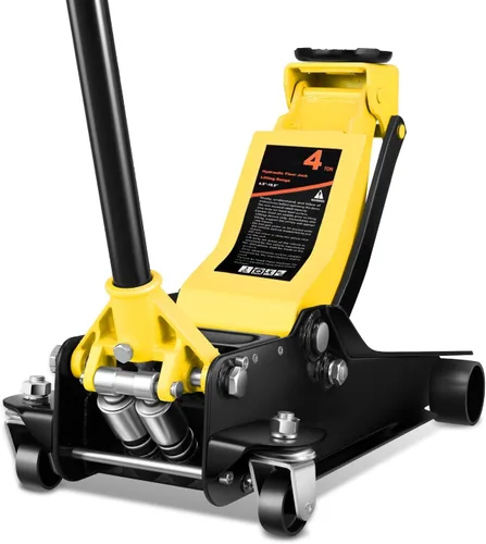 Vista 11 de Auto Dynasty Gato de piso de perfil bajo de 3 toneladas, gato hidráulico de acero resistente para automóvil con bomba de elevación rápida de Negro