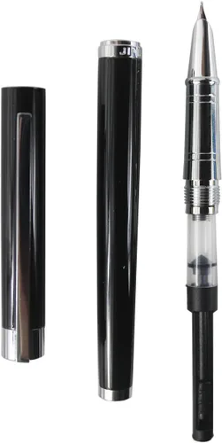 Vista 6 de Pluma estilográfica avanzada 126 punta fina con estuche para bolígrafo, color negro