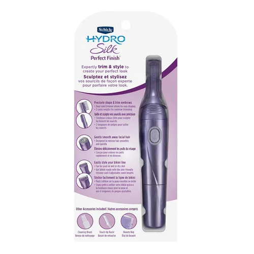 Vista 3 de Schick Hydro Silk Recortadora de acabado perfecto, kit de aseo 8 en 1 para mujer