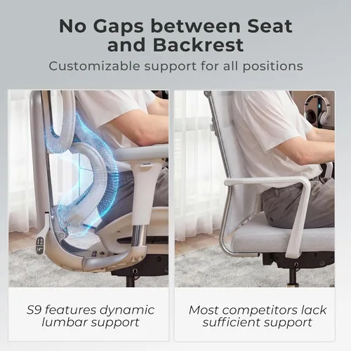 Vista 6 de Welax Silla de oficina ergonómica con reposapiés, silla de oficina de malla con reposabrazos 6D y reposacabezas 3D, silla de escritorio S9 Pro