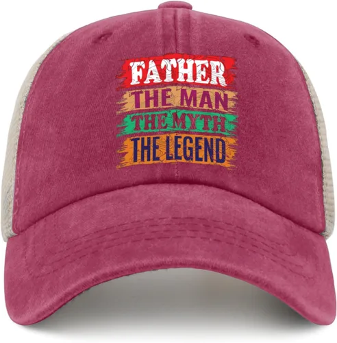 Vista 9 de Father The Man The Myth The Legend Hat for Mens Baseball Caps Funny Washed Ball Cap Cotton