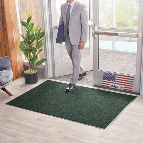 Vista 10 de Consolidated Plastics Tapete para secar con cepillo - Hecho en EE. UU., alfombra resistente para puerta comercial para entradas de Marrón