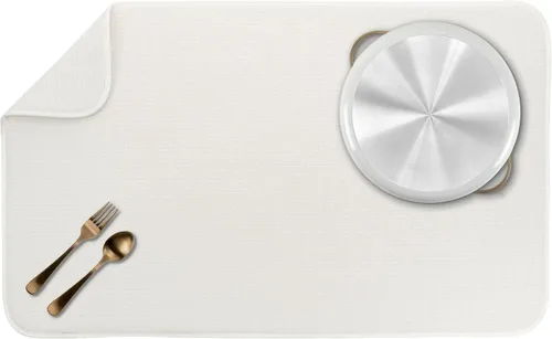 Vista 26 de S&T INC. Tapete de microfibra para secado de platos, reversible y absorbente para cocina, de 16 x 18 pulgadas, color negro