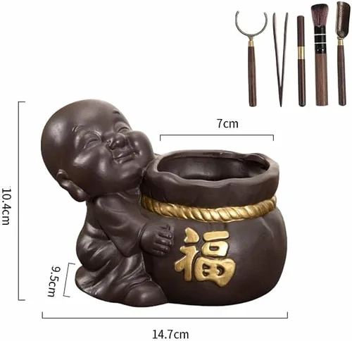 Vista 4 de EatingBiting Ceremonia de té chino Seis caballeros Set Accesorios de té Herramientas de mesa de té Kung Fu mesa de té suministros de estera de té