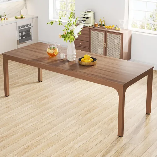 Vista 15 de Tribesigns Mesa de comedor negra para 6-8 personas, mesa rectangular grande de 78 pulgadas para comedor, 78.7 x 27.5 x 29.5 pulgadas (solo mesa)