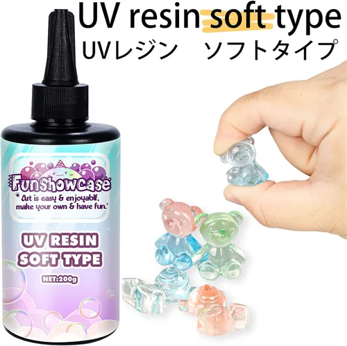 Vista 3 de Pegamento transparente suave de resina UV, curación de luz solar ultravioleta para fabricación de joyas, decoración de manualidades, fundición
