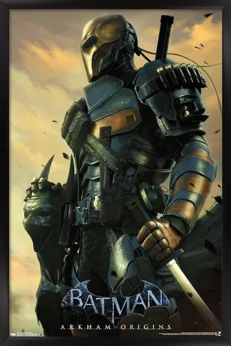 Vista 8 de Trends International DC Comics VIdeo Game - Póster de pared de Arkham Origins, 14.725 x 22.375 pulgadas, versión enmarcada de madera de granero