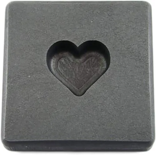 Vista 5 de Molde de grafito de alta densidad de oro corazón de 2 onzas, 1 oz, plata