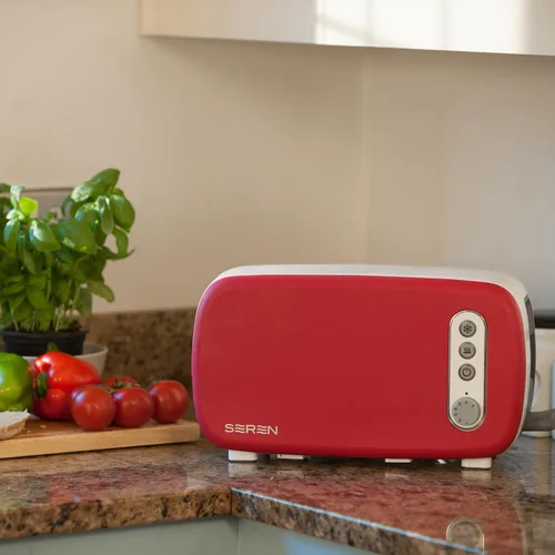 Vista 8 de Berghoff Seren - Tostadora de carga lateral delgada, encimera Cool Touch, color blanco Toaster With Slide Out Crumb Tray, Multi Mode Defrost