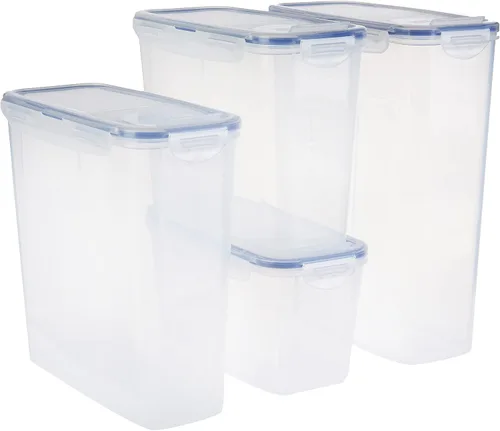 Vista 6 de Lock & Lock - Contenedor alto rectangular de almacenamiento de alimentos (paquete de 2) de 28.74 onzas / 3.59 tazas
