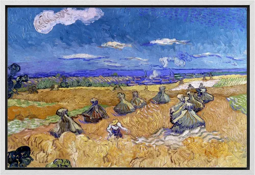 Vista 61 de Van Gogh - Lienzo con diseño giclée de olivos con cielo amarillo y sol, arte de pared de galería, estirado y enmarcado, listo para colgar, 24 x 36