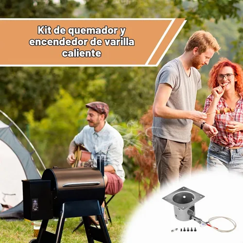 Vista 7 de Kit de repuesto de olla de combustión y encendedor de varilla caliente para parrillas de pellets de madera Traeger y Pit Boss, olla de combustión