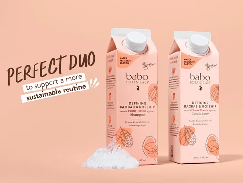Vista 10 de Babo Botanicals Defining Baobab & Rosehip Shampoo + Bundle with Conditioner – For extra dry, curly hair – Smooth & Define – Passion Fruit Ferment