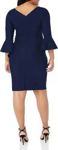 Vista 3 de Alex Evenings Vestido corto adelgazante para mujer con mangas acampanadas (pequeño y regular)