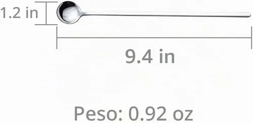 Vista 3 de Cucharas de mango largo Cuchara de acero inoxidable de 9.45 pulgadas 6PCS (plata)