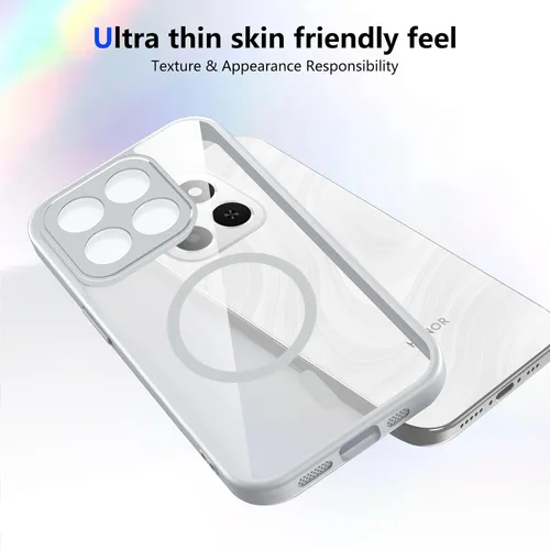 Vista 250 de Funda magnética transparente compatible con Xiaomi 17T, color negro 2 en 1 PC + TPU cubierta de teléfono a prueba de golpes, carcasa protectora