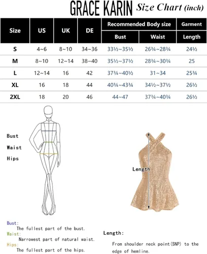 Vista 6 de GRACE KARIN Tops halter de lentejuelas para mujer, sin mangas, peplum, camisola brillante, para fiesta, club, elegante