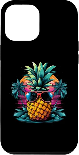 Vista 25 de iPhone 16 Vintage Pineapple With Sunglasses 70s 80s Vaporwave Hawaiian Case