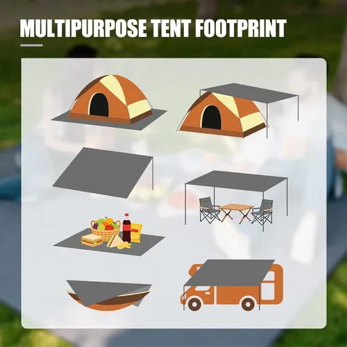 Vista 5 de REDCAMP Lona impermeable para acampar, gris/verde 4 en 1 multifuncional tienda de campaña para acampar, senderismo, mochileros Gris 2-3 Persona