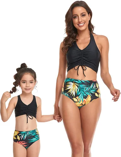 Vista 4 de ATOZ Trajes de baño familiares a juego, conjuntos de bikini para mujeresniñas, niños, trajes de baño para madre e hija, trajes de baño para padre e