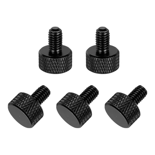 Vista 54 de MECCANIXITY 5 piezas M6x14mm Tornillos de pulgar estriado de cabeza plana, pernos de rosca completa de aleación de aluminio sólido para carcasas
