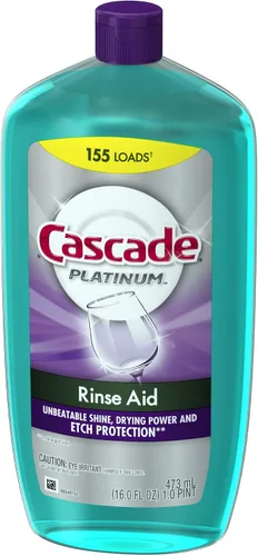 Vista 5 de Cascade Rinse Aid Platinum - Agente para lavavajillas, regular, 16 onzas líquidas (paquete de 6)