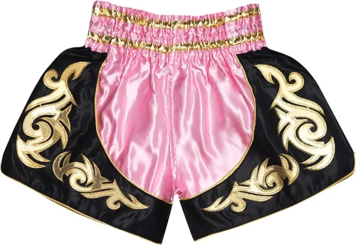 Vista 3 de Pantalones cortos de Muay Thai para niños (4 años a 10 años), boxeo, kickboxing, artes marciales mixtas para niños y niñas