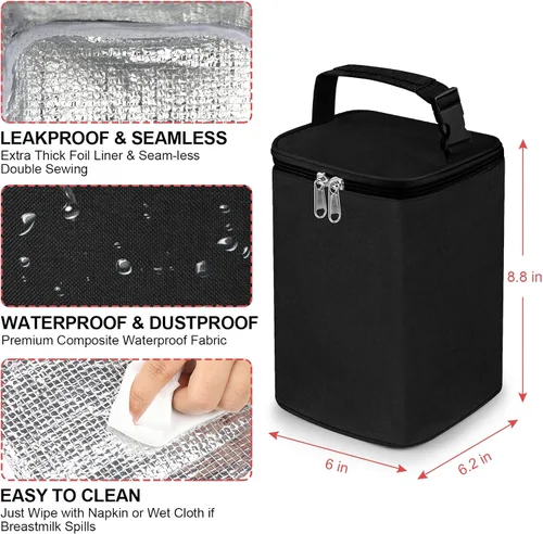 Vista 3 de Bolsa de refrigeración de leche materna Accmor con paquete de hielo, bolsas de enfriamiento para biberones, bolsas de enfriador de biberones