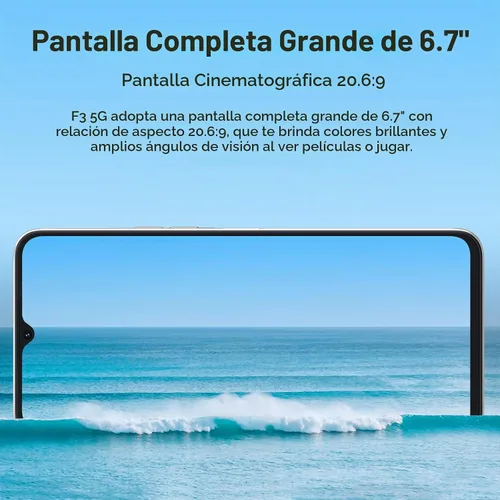 Vista 5 de UMIDIGI Teléfono celular desbloqueado 5G, banda global, AT&T, versión, T-Mobile, Octa-core 8GB RAM+128GB ROM teléfono Android, 6.7 pulgadas HD