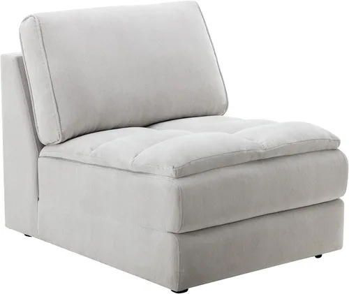 Vista 8 de Roundhill Furniture Breton - Sofá modular modular para sala de estar, en forma de L, 5 piezas, gris ostra