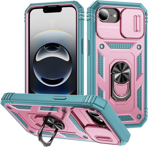 Vista 30 de Funda para iPhone 11, soporte giratorio y cubierta deslizante Verde Rosa