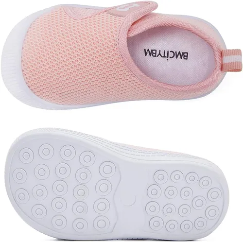 Vista 3 de BMCiTYBM Zapatos de bebé para niños y niñas, zapatos para caminar para niños pequeños, zapatos ligeros antideslizantes para 6, 9, 12, 18, 24 meses