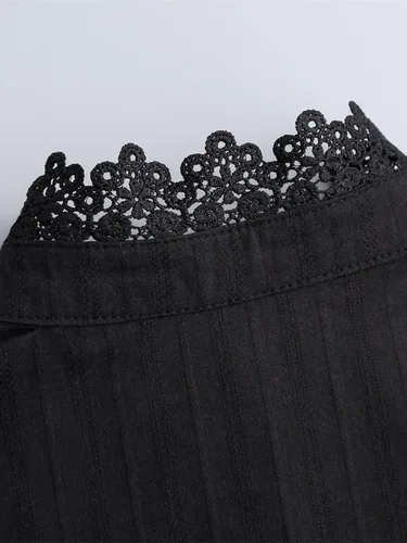 Vista 6 de Cómodo cuello falso de tela jacquard suave para mujer, desmontable, cuello alto ajustable para blusas, vestidos