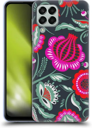 Vista 20 de Head Case Designs Officially Licensed Haroulita Blue Red Ethnic Pattern Gel Case [Military Grade Protection] Compatible with Samsung Galaxy M33