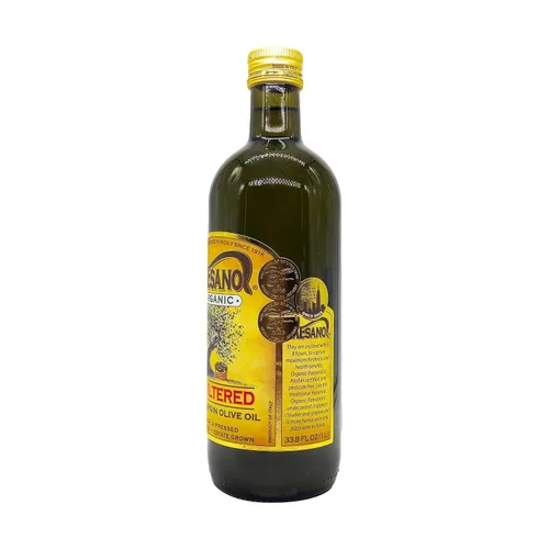 Vista 4 de Aceite de oliva Paesano extra virgen, sin filtrar, 34 onzas.